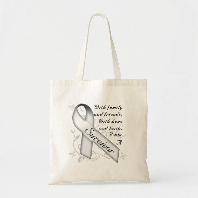 Tote Bag Survivant de cancer de poumon (Devant)