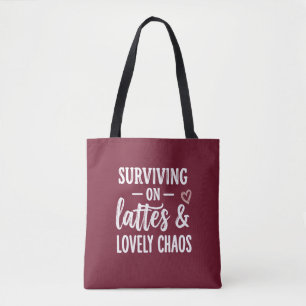 Tote Bag Survivre avec du café et un charmant chaos