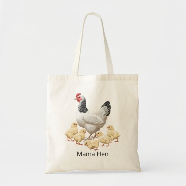 Tote Bag Sussex Chicken Mama Hen et Chicks (Devant)