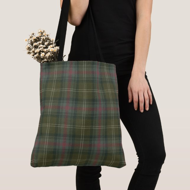Tote Bag Sutherland Vieux Clan écossais Patiné Tartan (De près)