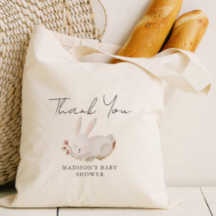 Tote Bag Sweet Sleeping Bunny Calligraphy Baby Shower