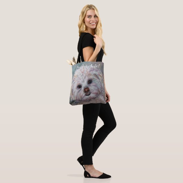 TOTE BAG SWEET WHITE YORKIE (Sur le modèle)