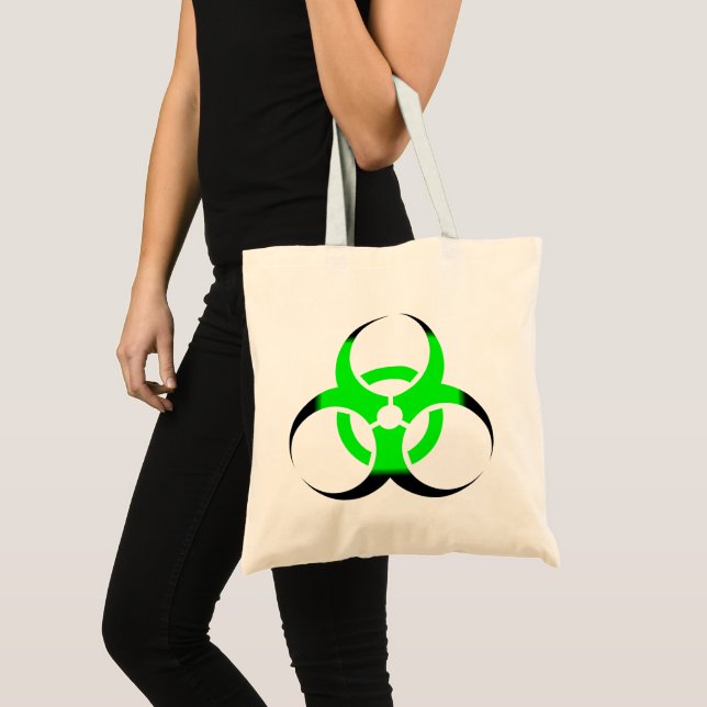 Tote Bag Symbole biologique Biodanger vert et noir (Devant (produit))