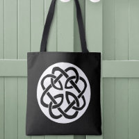 Symbole de cercle en entrelacs celtique noir et bl