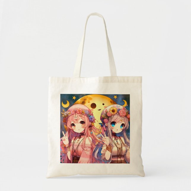 Tote Bag SYMBOLE DE LA FEMME Anime Hippie Lune Filles Donne (Devant)