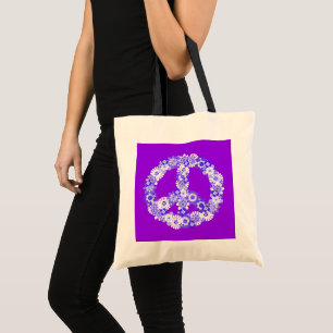Tote Bag SYMBOLE DE LA PAIX POPULAIRE Floral