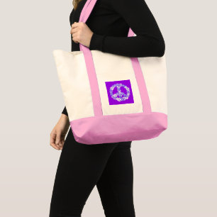 Tote Bag SYMBOLE DE LA PAIX POPULAIRE Floral