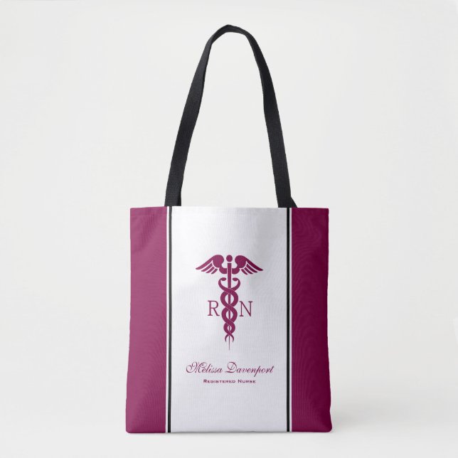Tote Bag Symbole de la RN infirmière autorisée Simple Red C (Devant)