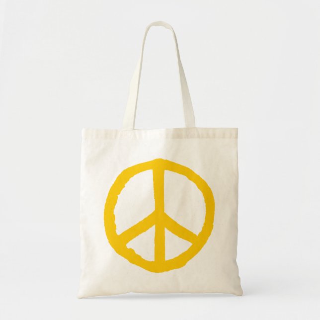 Tote Bag Symbole de paix brute - Ambre (Devant)