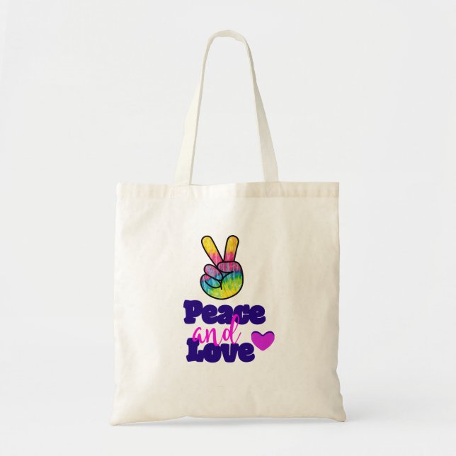 Tote Bag Symbole de paix et d'amour Arc-en-ciel (Devant)