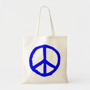 Tote Bag Symbole de paix rude - Bleu