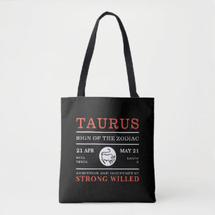 Tote Bag Symbole de Taurus du Zodiaque, Astrologique