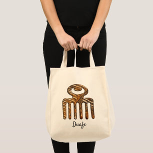 Tote Bag Symbole ethnique Duafe d'Adinkra d'Africain