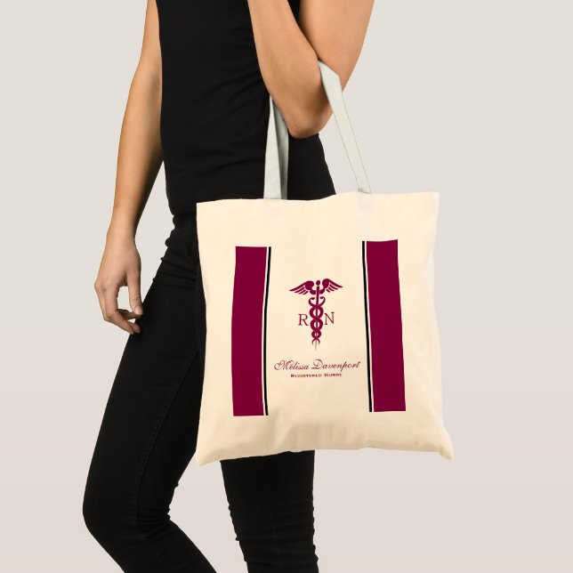 Tote Bag Symbole Médicale simple Red Caduceus Nurse (Devant (produit))