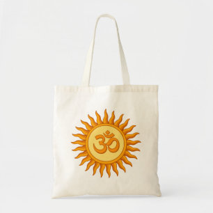 Tote Bag Symbole Om dans le soleil radiant Spirituel Hindou