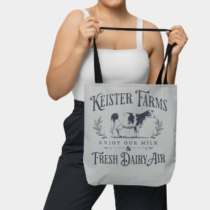 Tote Bag Symbole Vintage de style amusant Bovins de ferme