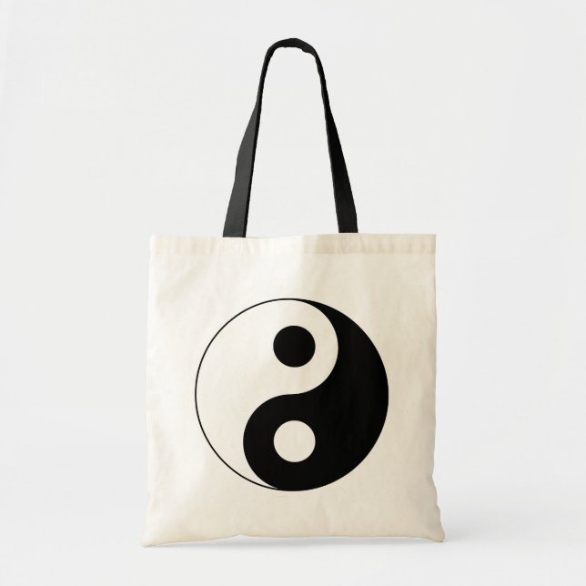 Tote Bag Symbole Yin et Yang blanc et noir (Devant)