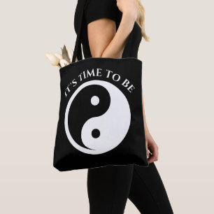 Tote Bag Symbole Yin Yang - tatouage solide design 2
