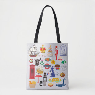 Tote Bag Symboles britanniques du Royaume-Uni