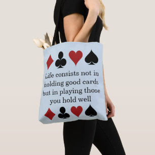 Tote Bag Symboles des cartes de jeu avec la citation