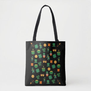 Tote Bag Symboles motifs irlandais chanceux, jour de saint 