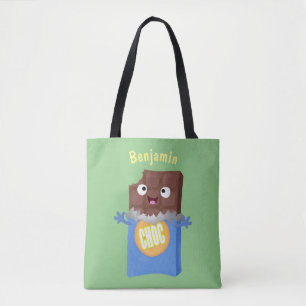 Tote Bag Sympa chocolat chocolat bonbon bar personnage de d