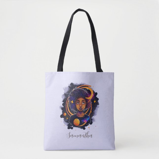Tote Bag Système solaire Afro Femme (Devant)