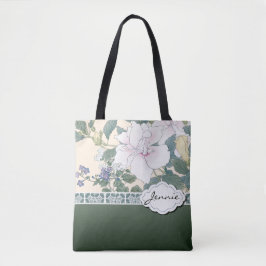 Tote Bag T Kônan Bois Imprimer "Hibiscus et Browallia"