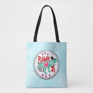 Tote Bag T-Rex dans un Top Hat Rawr signifie que je vous ai