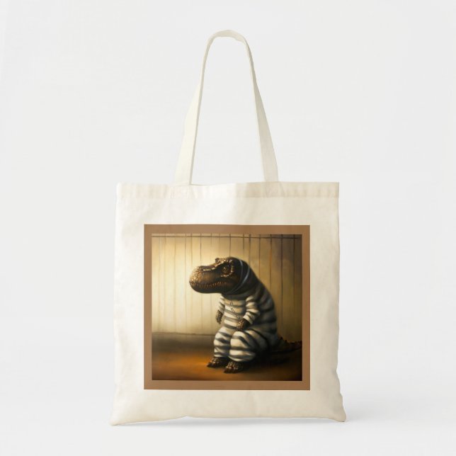Tote Bag T Rex En Prison (Devant)