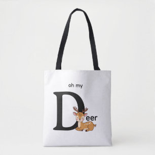 Tote Bag t-shirt avec, oh mon cerf, mots et image