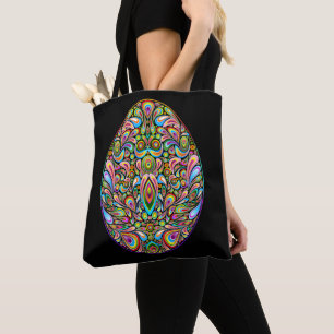 Tote Bag T-Shirt Bio pour Enfants Motif Psychédélique Œuf d