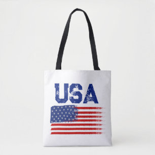 Tote Bag T-Shirt graphique avec drapeau patriotique vintage