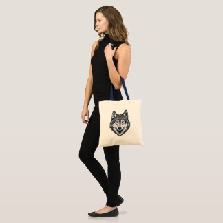 Tote Bag T-shirt graphique tête de loup solitaire féroce