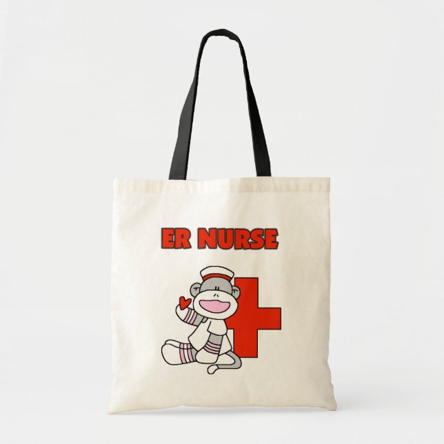Tote Bag T-shirts et cadeaux d'infirmière d'ER de singe de (Devant)