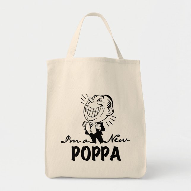 Tote Bag T-shirts et cadeaux Smiling New Poppa (Devant)