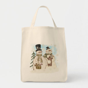 Tote Bag T-shirts et cadeaux Snowmen en pain d'épice