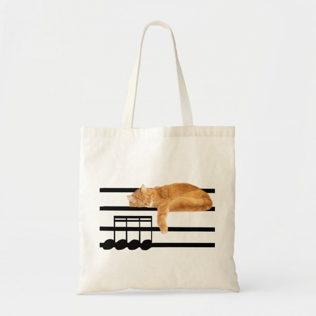 Tote Bag Tabby de musique kitty cat (Devant)