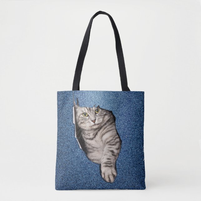 Tote Bag Tabby domestique - chaton (Devant)