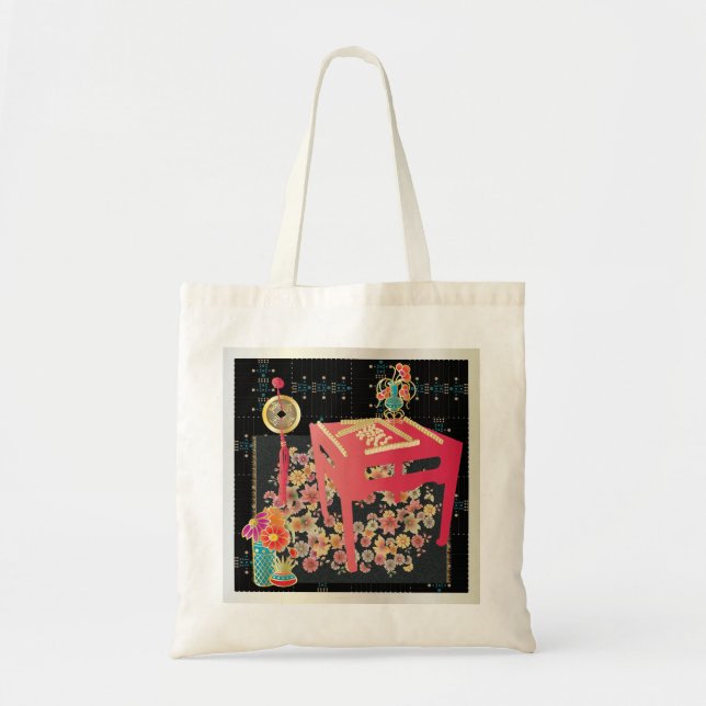 Tote Bag Table rouge Mah Jongg (Devant)