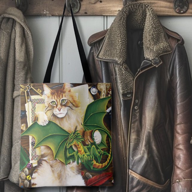 Tote Bag Table Top Jeu Dragon Chat (Créateur téléchargé)