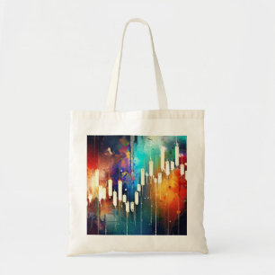 Tote Bag Tableau de chandeliers colorés peinture abstraite