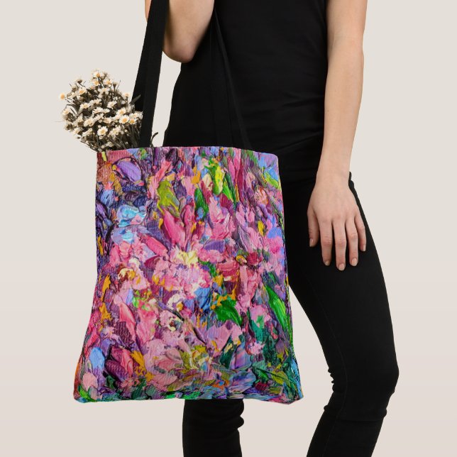 Tote Bag Tableau Floral Fourre-tout - Voir Retour (De près)