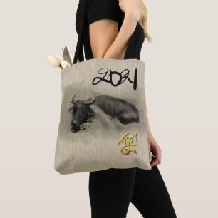 Tote Bag Tableau original eau Buffalo Ox Nouvel An AoTB