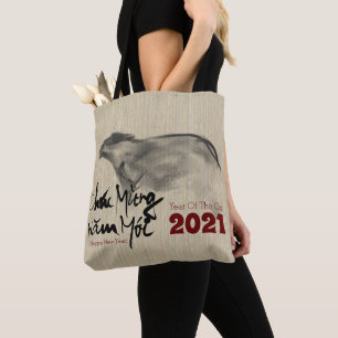 Tote Bag Tableau original OX Nouvel An vietnamien 2021 AoTB