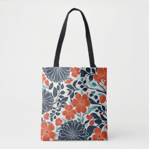 Tote Bag Tablette et noir moderne Fourre-tout florale