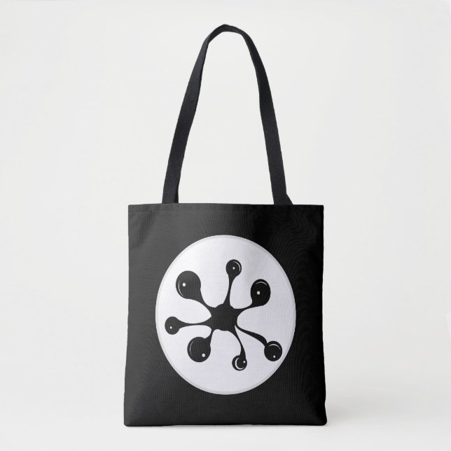 Tote Bag Tache abstraite de goo noir moderne (Devant)