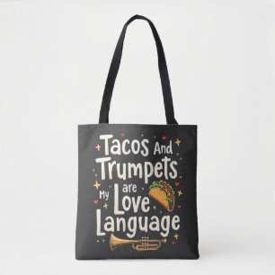 Tote Bag Tacos et trompettes sont ma langue d'amour Mexique