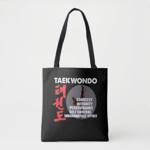Tote Bag Taekwondo Tenets Martial Arts Tae kwon do