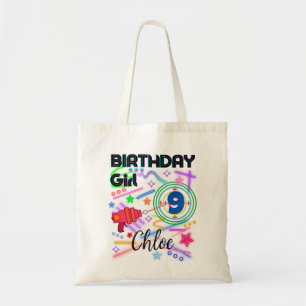 Tote Bag Tag laser Anniversaire Fille fête colorée